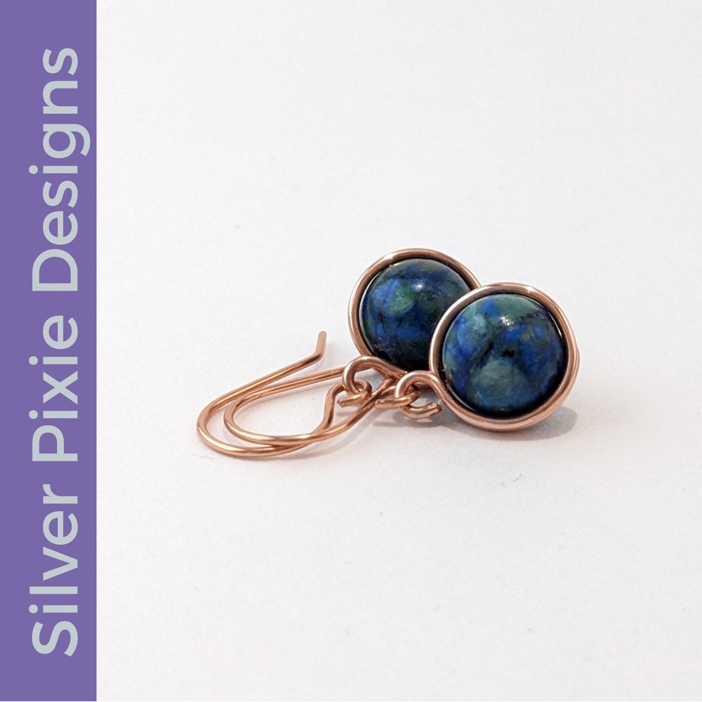 Chrysocolla Copper Drop Earrings